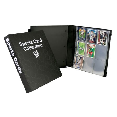 Black Sports Card Binder<br>- Holds 180 Cards<br>- Complete With 10 Pages sports card binder - trading card collectiion baseball football soccer hockey