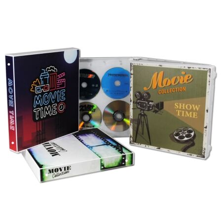 Blu-ray/DVD Movie Collection Storage Binder, Holds 80 Movie Discs - Metal Rings dvd storage binder