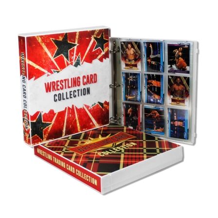 WWE-Themed Trading Card Storage Kit - Includes 20 Card Pages and Metal Binder Rings wwe trading card storage