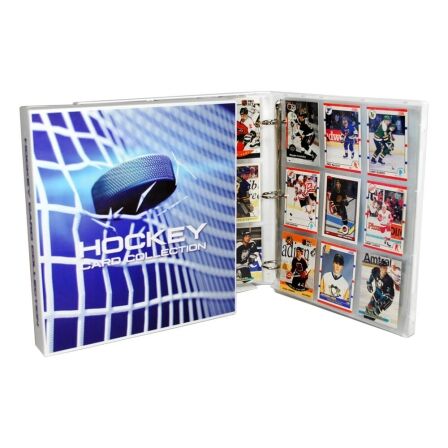 XL Hockey Trading Card Binder<br>- Includes 20 Pages and Metal Binder Rings hockey card collector binder