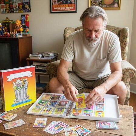 Garbage Pail Kids Trading Card Storage Kit - Includes 20 Card Pages and Metal Binder Rings Man Collecting GPK Cards
