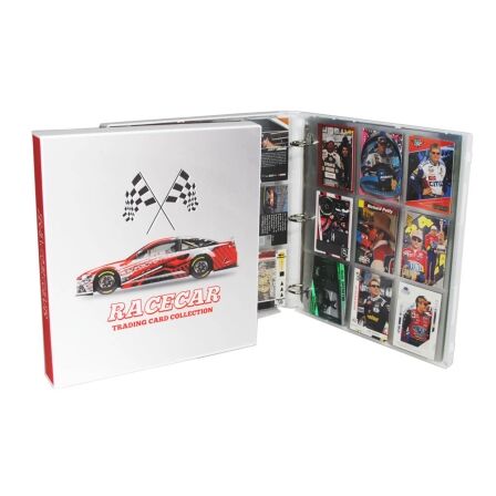 NASCAR Themed Trading Cards Storage Kit - Includes 20 Card Pages and Metal Binder Rings nascar trading card holders_