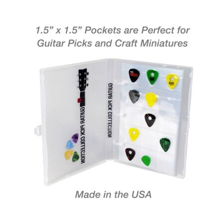 15 Pocket Guitar Pick Page Protector - Holds 15 Picks per Page - 20 Pack - Fits Mini Binder Guitar Pick Case