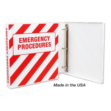 Emergency Procedures Binder with Metal Rings, Made in the USA. Emergency Procedures Binder with Metal Rings, Made in the USA.