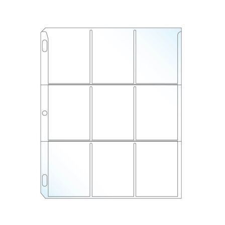 9 Pocket Trading Card Pages<br>- Pack of 100 Trading Card Sleeves