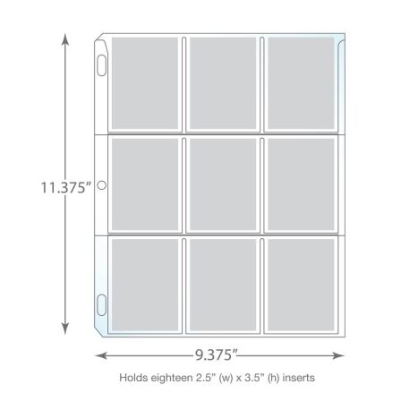9 Pocket Trading Card Pages<br>- Pack of 100 Trading Card Sleeves