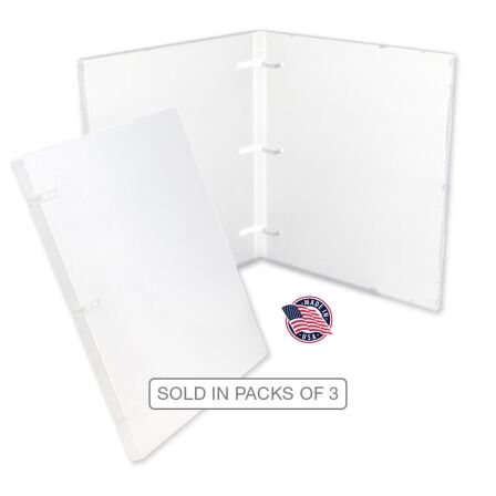 0.5 inch 3-Ring Binder Without Clear Overlay - Fully Enclosed - Pack of 3 Binders – Made in USA Pack of 3, 1/2 inch binders