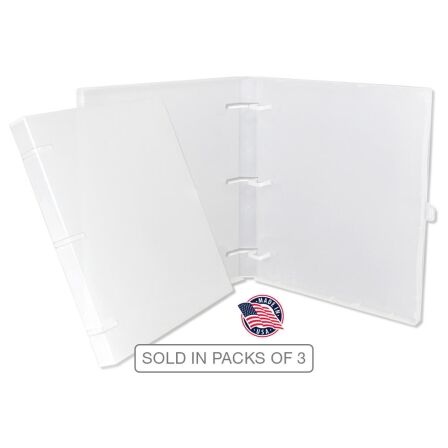 1.0-inch 3-Ring Binder Without Clear Overlay, Case Enclosed - Pack of 3 Binders, Made in the USA Pack of 3, 1 inch 3 ring binders