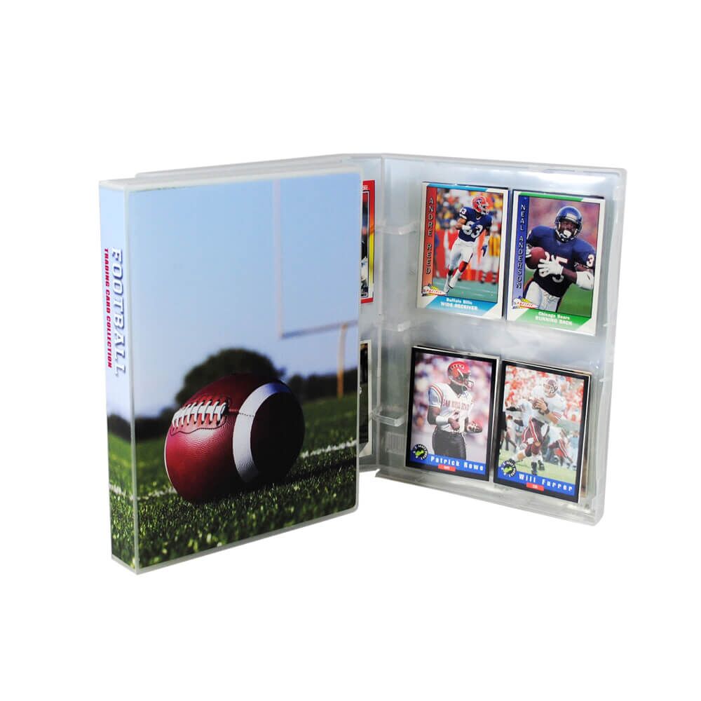 Football Card Binder with sleeves- Holds up to 200 Cards - Complete with 25 Pages - Mini Binder football card binder with sleeves