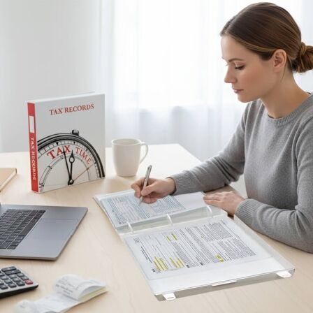 Tax Document and Receipt Organizer Tax Binder Photo In Use