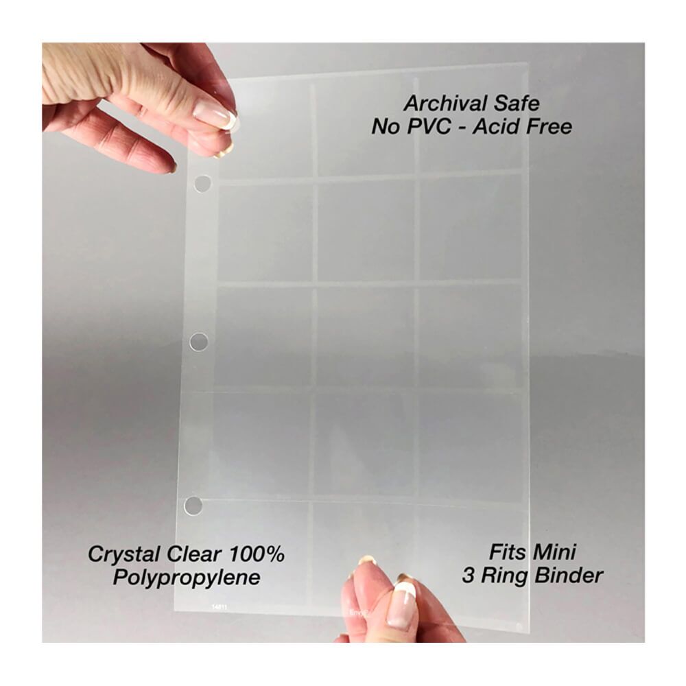 15 Pocket Stamp/Coin Page Protector - Holds 1.5″ x 1.5″ Inserts - 20 Pack - Fits Mini Binder 15 Pocket Stamp/Coin Page Protector - Holds 1.5″ x 1.5″ Inserts - 20 Pack - Fits Mini Binder - Image 5