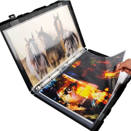11x17 Binder includes Ten - 11x17 inch Page Protectors, Case Enclosed, Made In The USA. portfolio 3 ring binder
