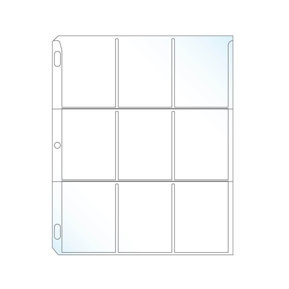 9 Pocket Trading Card Pages<br>- Pack of 100 Trading Card Sleeves