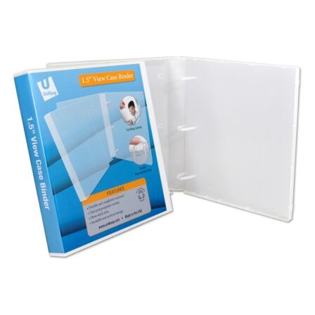 1.5-Inch 3-Ring View Binder - Fully Enclosed Case - Made in USA 1.5 Inch Clear View Binder 12004