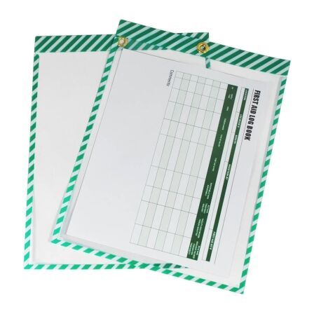 Color Striped Job Ticket Holders - Pack of 30 Job Ticket Holders - 9 x 12 Clear