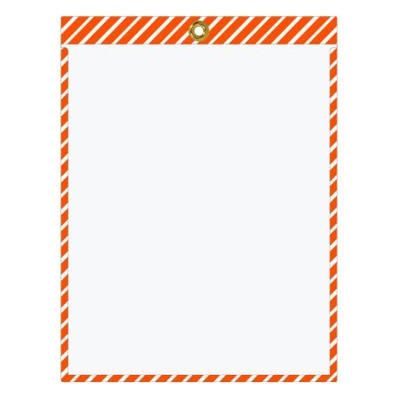 Color Striped Job Ticket Holders - Pack of 30 Job Ticket Holders - 9 x 12 Clear