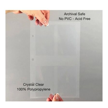4 Pocket Photo Page - Holds Business Card Size 3.5" x 2" Inserts - Pack of 20 - Fits Mini Binder 4 Pocket Photo Page - Holds Business Card Size 3.5" x 2" Inserts - Pack of 20 - Fits Mini Binder - Image 6