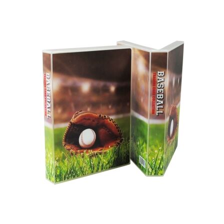 Baseball Themed Trading Card Storage Case - Holds up to 200 Cards - Complete with 25 Pages - Mini Binder Baseball Card Binder