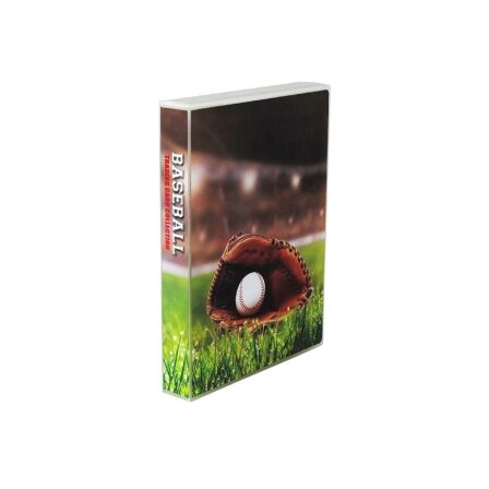 Baseball Themed Trading Card Storage Case - Holds up to 200 Cards - Complete with 25 Pages - Mini Binder Baseball Card Binder