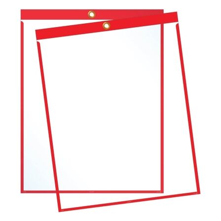 Work Order Sleeves - 9 x 12 Clear - Pack of 30 Job Ticket Holders - 9 x 12 Clear