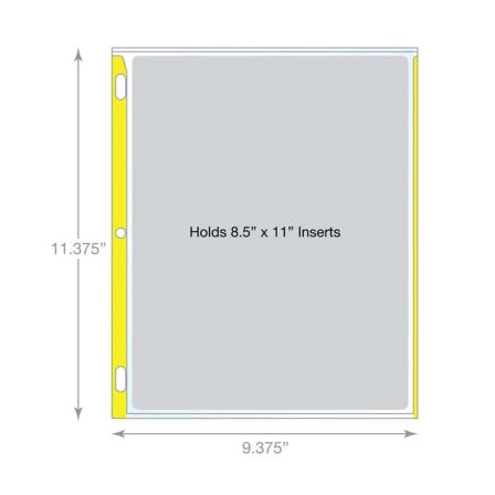 Sheet Protectors Primary Color-Coded Edges 8.5" x 11"<br>- Pack of 100 sheet protectors for binders - sheet protectors bulk