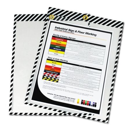 Color Striped Job Ticket Holders - Pack of 30 Job Ticket Holders - 9 x 12 Clear