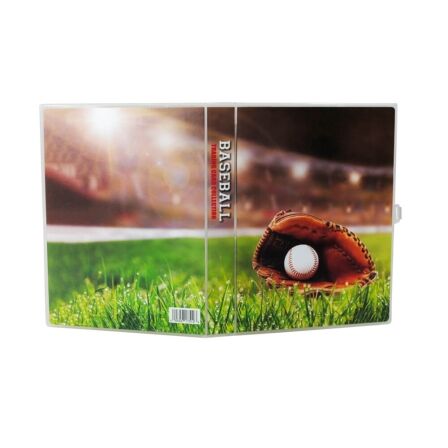 Baseball Themed Trading Card Storage Case - Holds up to 200 Cards - Complete with 25 Pages - Mini Binder Baseball Card Binder