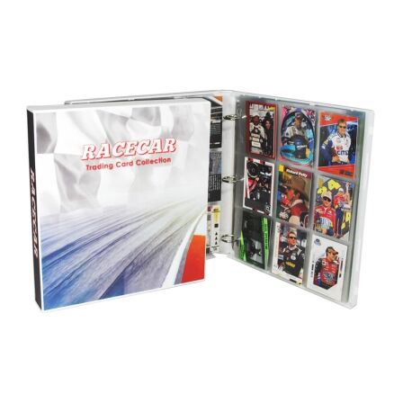 NASCAR Themed Trading Cards Storage Kit - Includes 20 Card Pages and Metal Binder Rings nascar trading card holders_