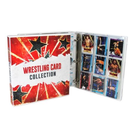 WWE-Themed Trading Card Storage Kit - Includes 20 Card Pages and Metal Binder Rings wwe trading card storage