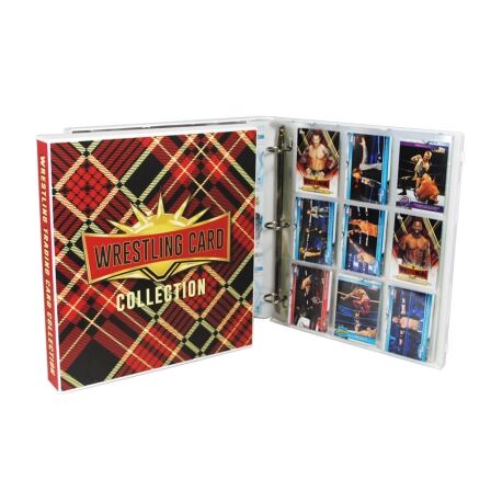 WWE-Themed Trading Card Storage Kit - Includes 20 Card Pages and Metal Binder Rings wwe trading card storage