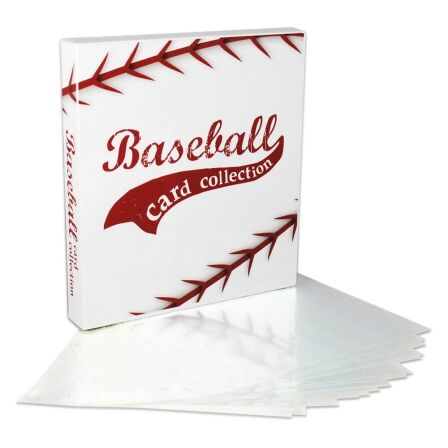 XL Baseball Trading Card Storage Kit - Includes 20 Card Pages and Metal Binder Rings Baseball Card Binder