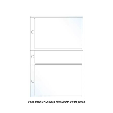 2 Pocket Recipe Card/Photo Page Protector - Holds 3"x5" Sheets - 50 Pack - Fits Mini Binder page protectors