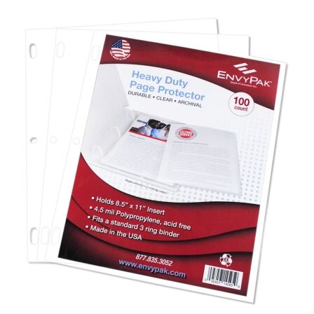 Heavy Duty Page Protector<br>4.5 mil - Box of 100 Heavy Duty Page Protector