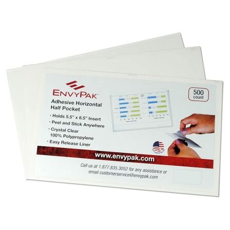 Adhesive Half Page Horizontal Pocket - Pack of 500 Adhesive Half Page Horizontal Pocket - Pack of 500 - Image 3