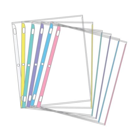Sheet Protectors Pastel Color-Coded Edges - Pack of 100 sheet-protectors-for-binders-sheet-protectors-bulk