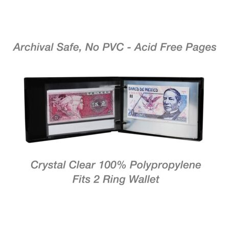 Currency Page Protector - Holds 3" x 6" Inserts - Pack of 20 - Fits Mini Binder Currency Page Protector - Holds 3" x 6" Inserts - Pack of 20 - Fits Mini Binder - Image 4