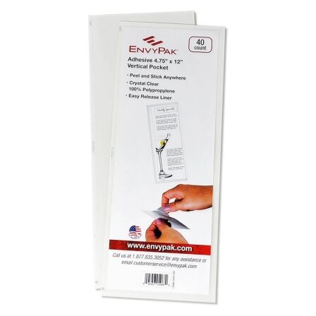 Adhesive Half Page, Vertical Pocket - Pack of 40 Adhesive Half Page, Vertical Pocket - Pack of 40 - Image 3