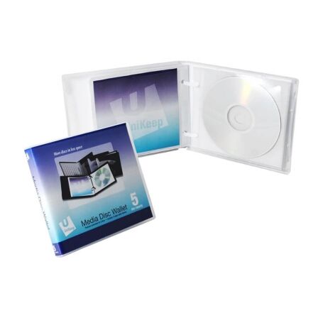 Disc 5 CD/DVD Wallet with Pages - Pack of 5 dvd storage wallet
