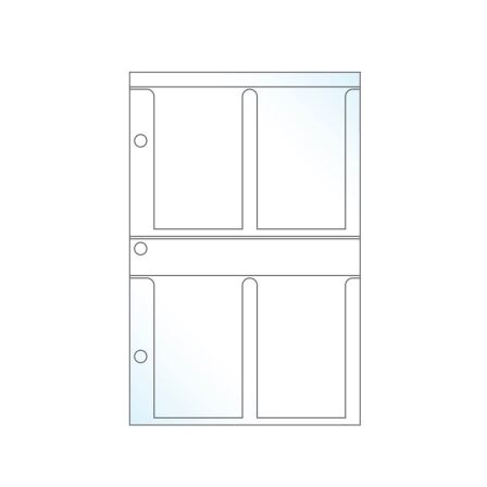 4 Pocket Photo Page - Holds Business Card Size 3.5" x 2" Inserts - Pack of 20 - Fits Mini Binder 4-pocket-sheet-protectors-photo-storage