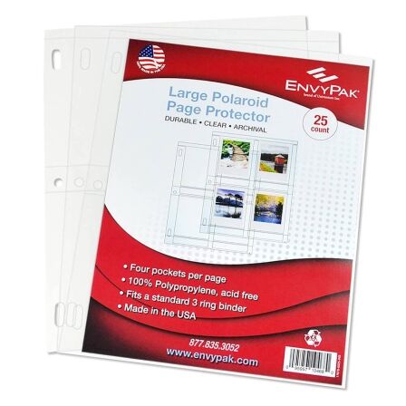 4 Pocket Card Sleeves Sized for Instant Film Photos, Polaroid and Fujifilm, Pack of 25 4 Pocket Card Sleeves Sized for Instant Film Photos, Polaroid and Fujifilm, Pack of 25 - Image 3