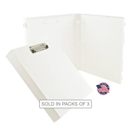 Binder With Clipboard - Fully Enclosed – Pack of 3 Binders, Made in the USA. Pack of 3 clipboard binders