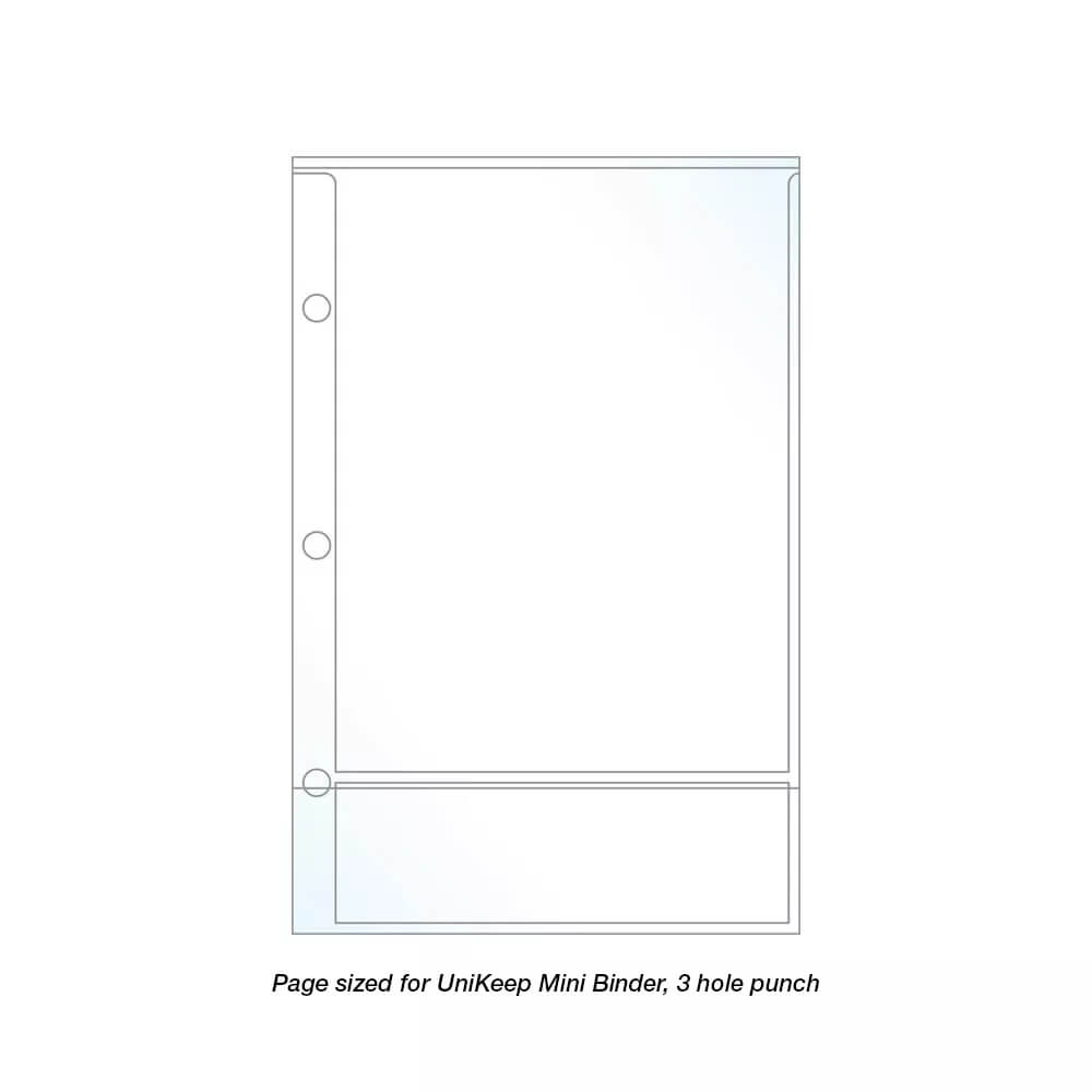 Recipe Card/Photo Page Protector - Holds 5" x 7" Sheets - 50 Pack - Fits Mini Binder page protectors