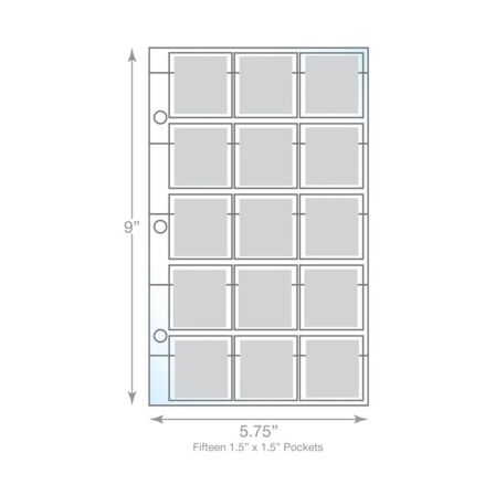 15 Pocket Guitar Pick Page Protector - Holds 15 Picks per Page - 20 Pack - Fits Mini Binder 15 Pocket Guitar Pick Page Protector - Holds 15 Picks per Page - 20 Pack - Fits Mini Binder - Image 2