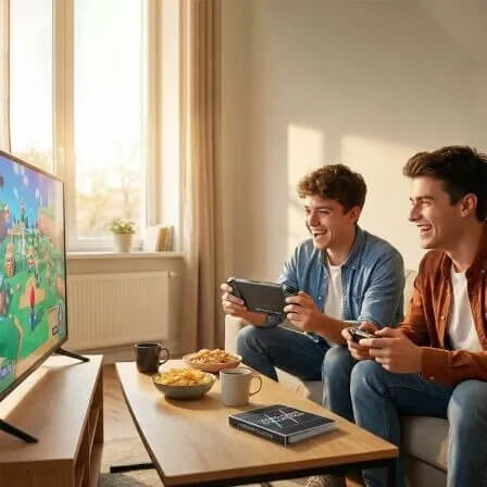 Nintendo Switch 2 Game Case Holds 60 Video Games - Mini Binder Boys Playing Nintendo Switch2