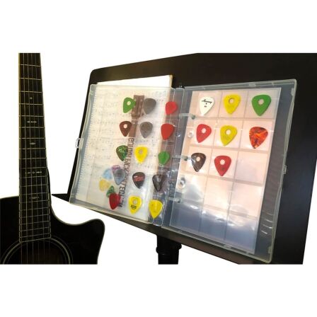 15 Pocket Guitar Pick Page Protector - Holds 15 Picks per Page - 20 Pack - Fits Mini Binder Guitar Pick Case