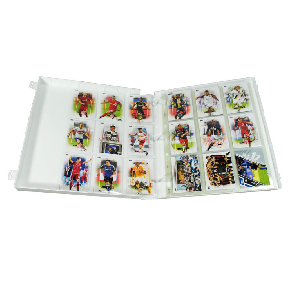 soccer card binder locking poly rings that make adding and removing sheets safe and efficient Soccer Card Binder - Holds