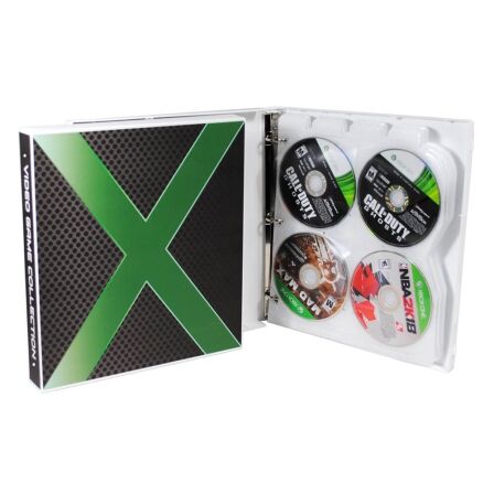 Xbox Themed Disc Storage Case, Holds 80 Video Games - Metal Rings Xbox Themed Disc Storage Case, Holds 80 Video Games - Metal Rings