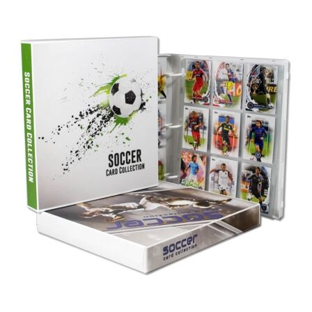 Soccer Card Binder<br>- Holds 180 Cards<br>- Complete With 10 Pages Soccer Card Holder-Soccer Trading Card Binder- Holds 180 Cards