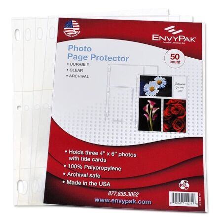 Photo Protector Sheet, Holds 4x6 inch Photos Photo Sheet Protector