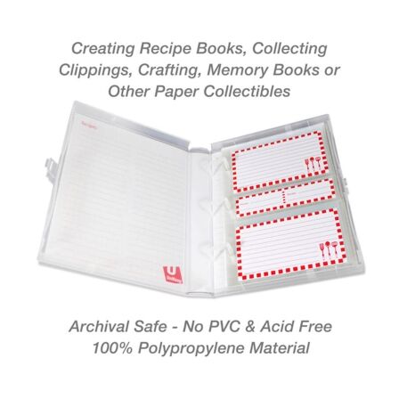 2 Pocket Recipe Card/Photo Page Protector - Holds 3"x5" Sheets - 50 Pack - Fits Mini Binder 2 Pocket Recipe Card/Photo Page Protector - Holds 3"x5" Sheets - 50 Pack - Fits Mini Binder - Image 5
